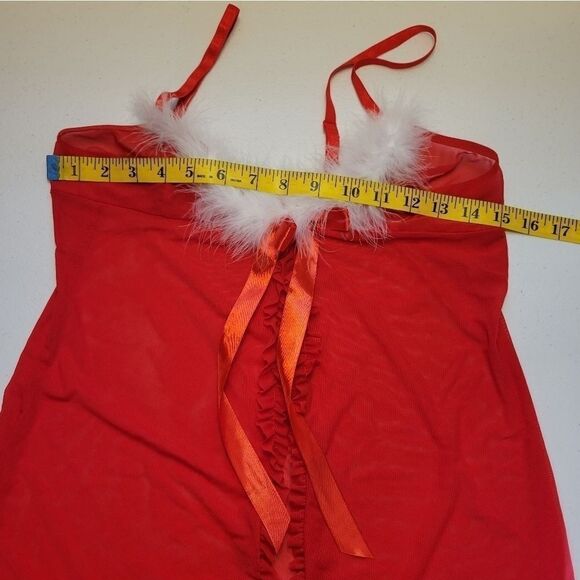 AVID Love Christmas Inspired Red Babydoll Negligee chemsie Lingerie - Picture 8 of 10